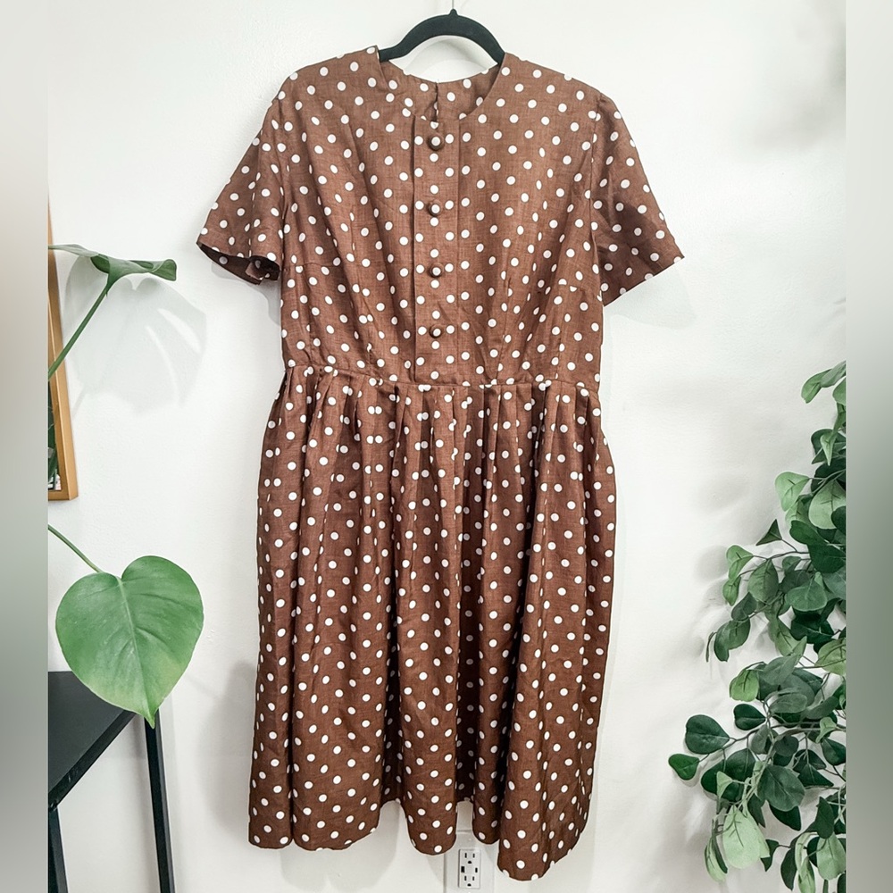 Vintage Brown Polka Dot Dress